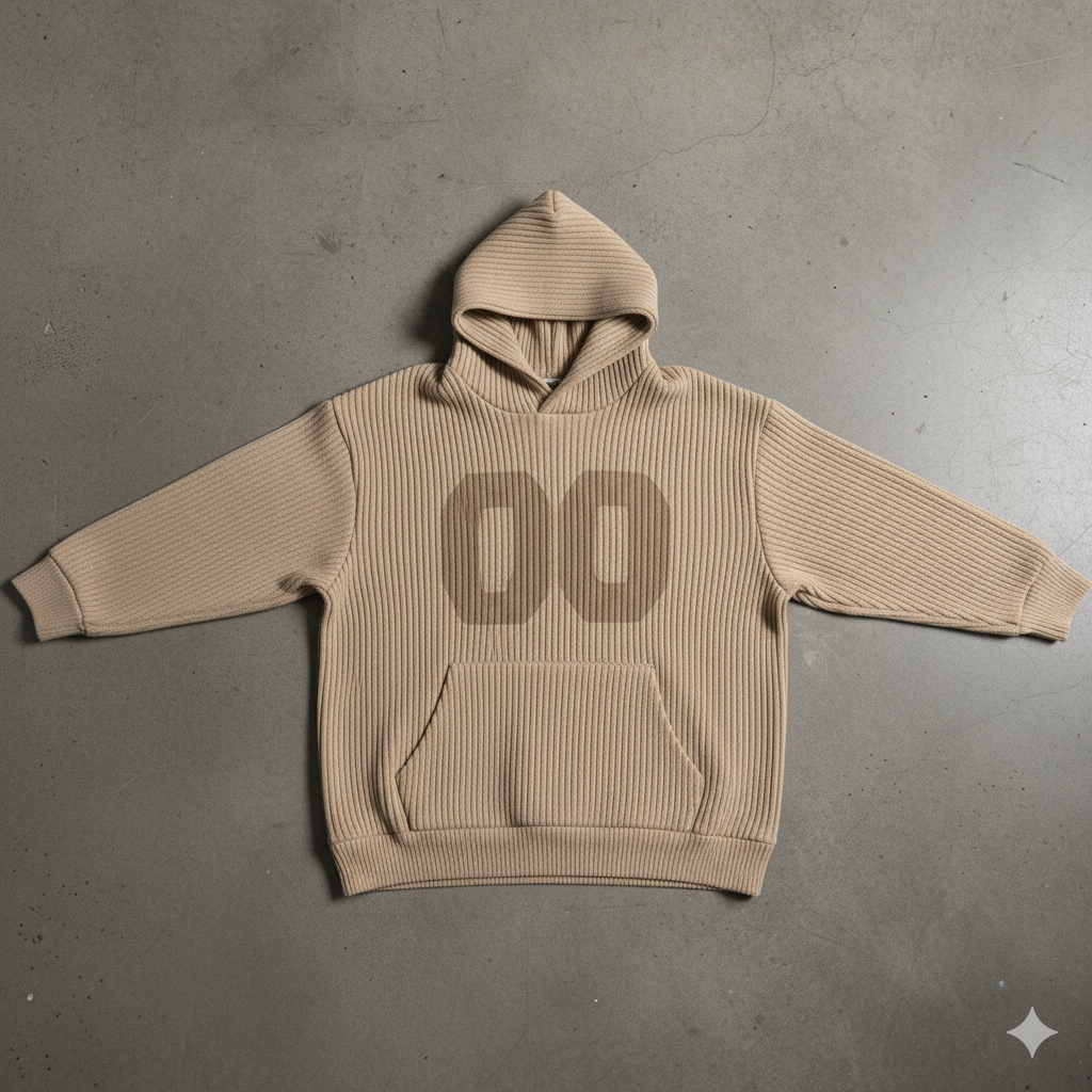 Ribbed Hoodie Sand